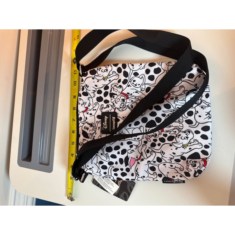 Loungefly Disney 101 Dalmatians Crossbody Bag Womens Small White Spotted Canvas